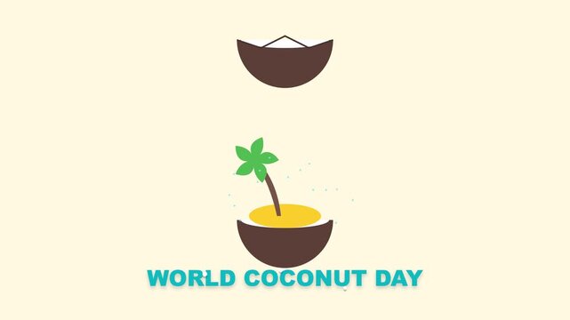Coconut Illustration for World Coconut Day Flat Design Style