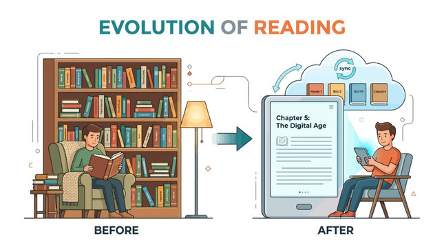Evolution of Reading from Printed Books to Digital Tablets