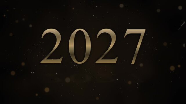 Happy New Year 2027 Luxury Gold Fireworks & Particles Cinematic 4k Animation