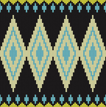 Cotton Argyle Knit Vector concept classic knit texture, geometric rhombus seamless pattern. Design for: apparel, fabric, fashion, decor. I drew this by myself, it&rsquo;s not AI generated