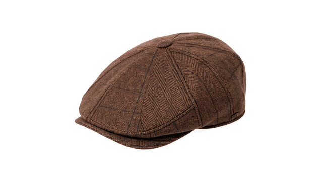Classic brown tweed flat cap newsboy hat traditional men fashion headwear accessory