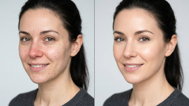 Before and After Makeup Transformation: Flawless Skin and Beauty Makeover