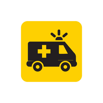 Ambulance Icon for Emergency Medical Service and Healthcare Transportation Design