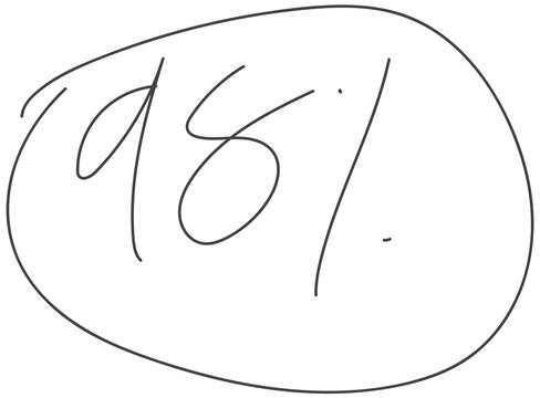 Charcoal Hand-Drawn 98 Percent Score Grade with Circle Transparent PNG
