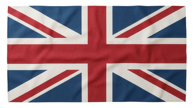 Brytyjska flaga Union Jack na białym tle