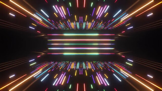 Double Slit Experiment Visualization with Quantum Particles and Interference Pattern