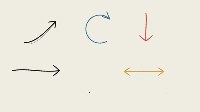 Animated Hand Drawn Colorful Sketch Arrow Elements Collection