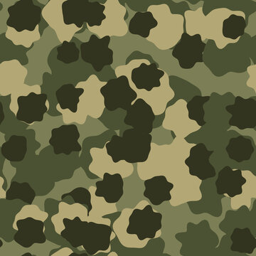 Camouflage army seamless pattern olive khaki brown military background