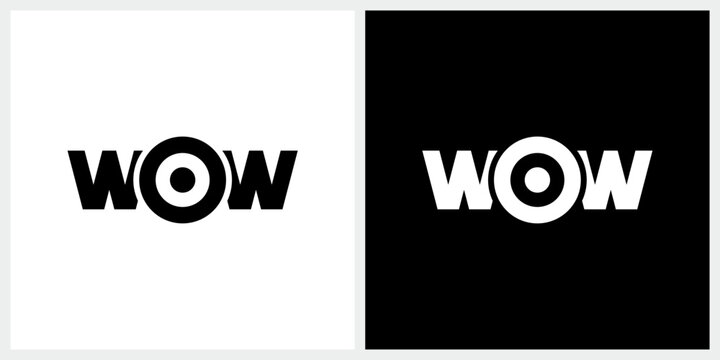 typography text wow logo design inspiration