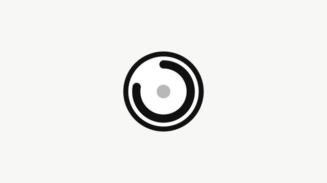 Abstract minimalist circular progress loading indicator icon with concentric rings and central dot element for digital interface design