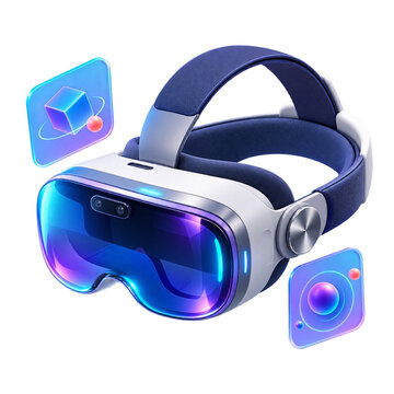 Extended reality headset with spatial interface icon