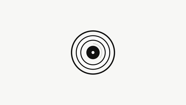 Minimalist black target icon with concentric circles and a solid center dot on a light background