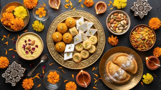 wali sweets Gujiya barfi Motichoor Laddu Rasmalai Indian sweet dessert mithai festival dish Dussehra Holi ganesh chaturthi Ram navami Durga puja durga ashtami Navratri Mumbai Kerala India