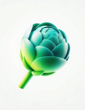 Fresh green artichoke vegetable isolated illustration