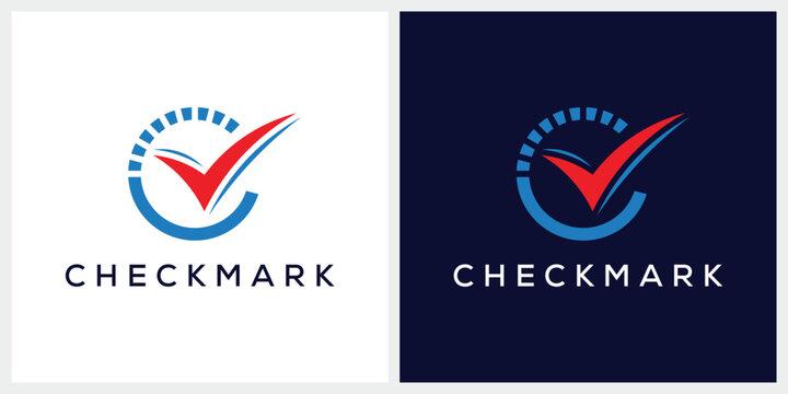 Creative initial letter C checkmark logo design vector template
