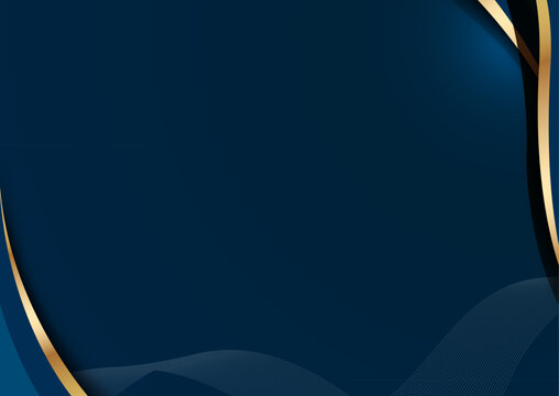 elegant corporate background vector template, navy gold wave