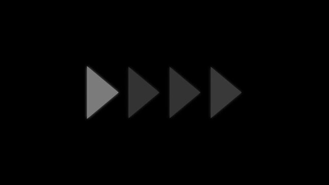 Fast Forward Button Animation with Glowing White Arrows