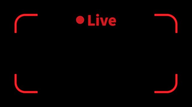 Glowing Neon Red Live Text and Blinking Dot Seamless Loop Animation