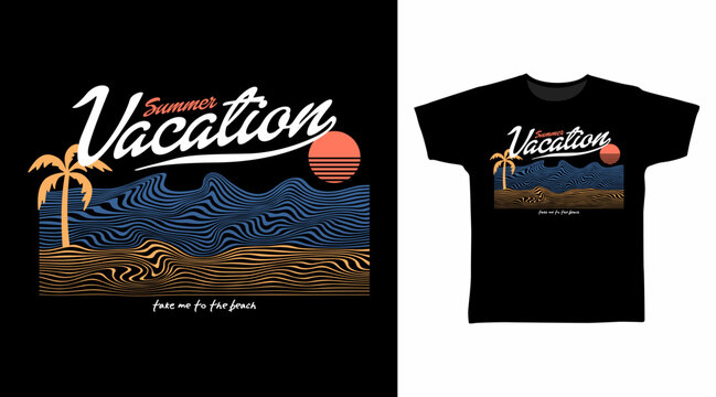 Summer Vacation Beach T-Shirt Graphic Design