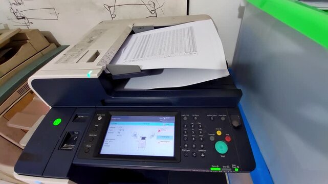 Laser printing machine for printing documents in the office