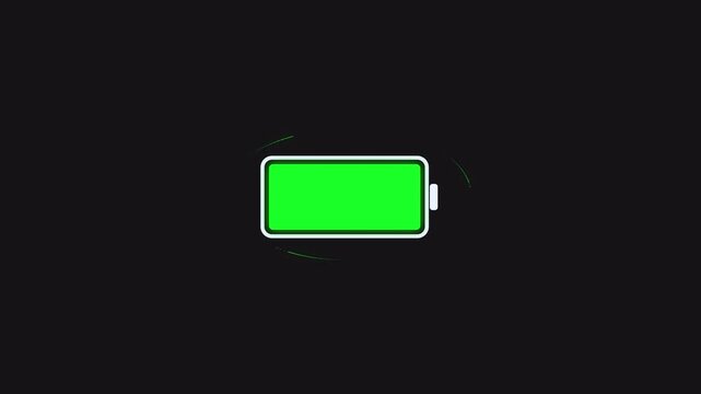 Full green battery with circulating energy trails in a loop