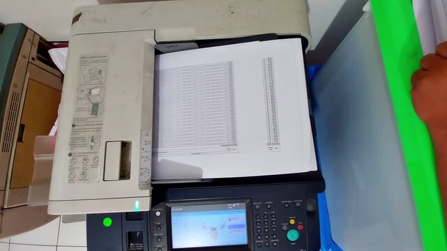 Laser printing machine for printing documents in the office