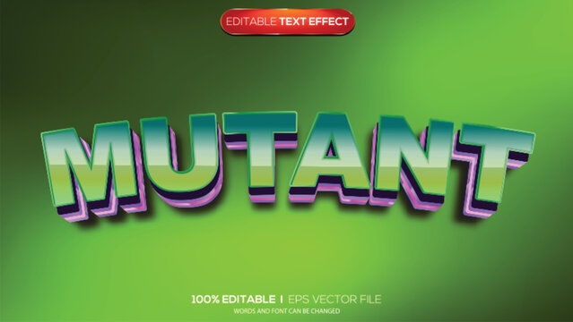 3d text effect mutan theme
