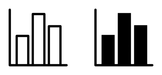 Obraz premium Bar Chart Icons, Data Visualization Graphics, Statistics Analysis Symbols, Business Growth Charts, Financial Performance Indicators, Vector Illustrations