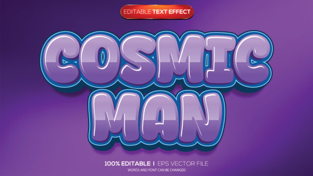 3d text effect cosmic man theme