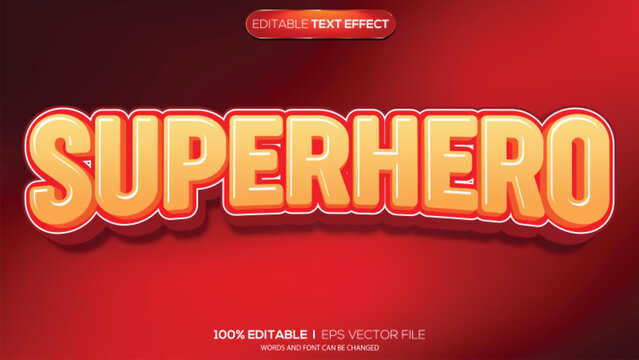 3d text effect super hero theme