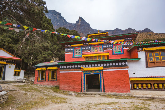 Monastery in Khumjung Village in Himalayan mountains. Nepal