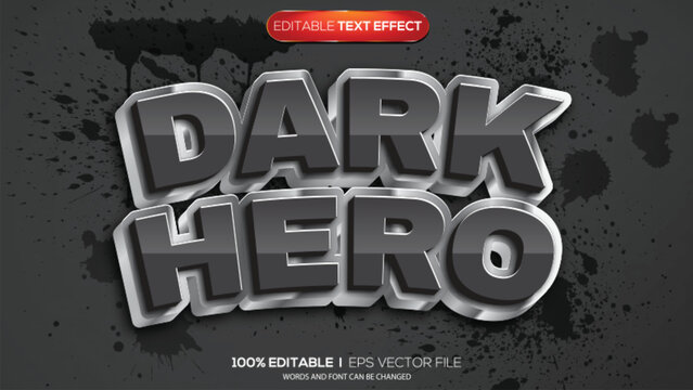 3d text effect dark hero theme