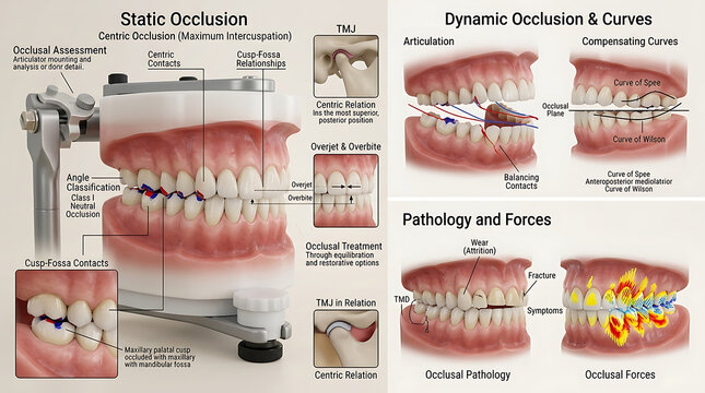 3D Photorealistic Complete Human Dental Occlusion Anatomy with Centric Occlusion Articulation and Classification