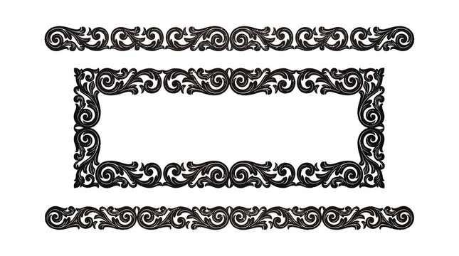 Ornate Borders Design Set, Vintage Decorative Frames, Elegant Menu Layout Elements