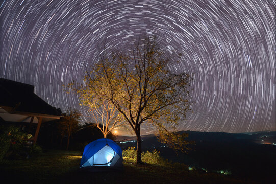 Tent in the outback under the Milky Way