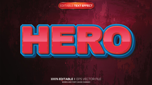 3d text effect super hero theme