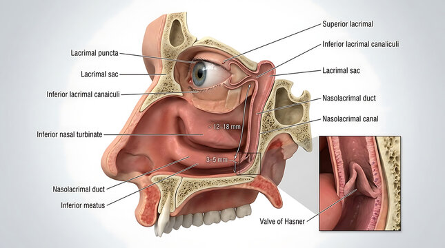 3D Photorealistic Complete Human Nasolacrimal Duct Anatomy with Canal and Inferior Meatus Opening