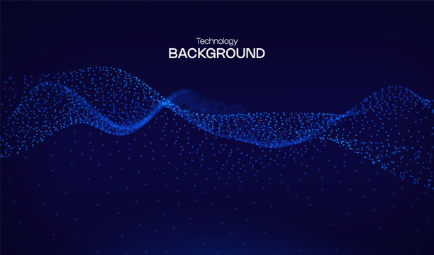 Abstract future ai background with blue big data and digital dots for tech and technology science presentation. Line cyber business network 3d backdrop. Connection graphic design.