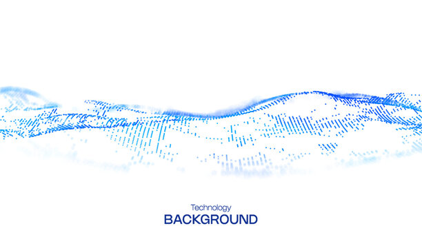 Digital data abstract with ai background blue for green vision technology. Futuristic flow transformation with concept business security for tech circuit computer. Wave cyber digital with space
