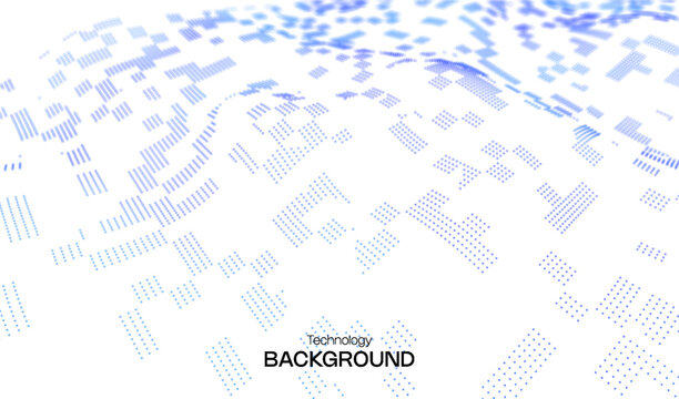 Digital data abstract with ai background blue for green vision technology. Futuristic flow transformation with concept business security for tech circuit computer. Wave cyber digital with space