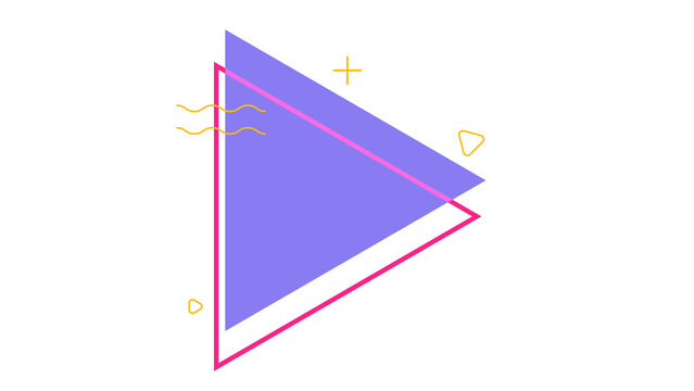 Abstract graphic element featuring a violet triangle with pink thin outlines geometric shape minimalist design modern graphic simple geometry geometric pattern abstract art pink lines