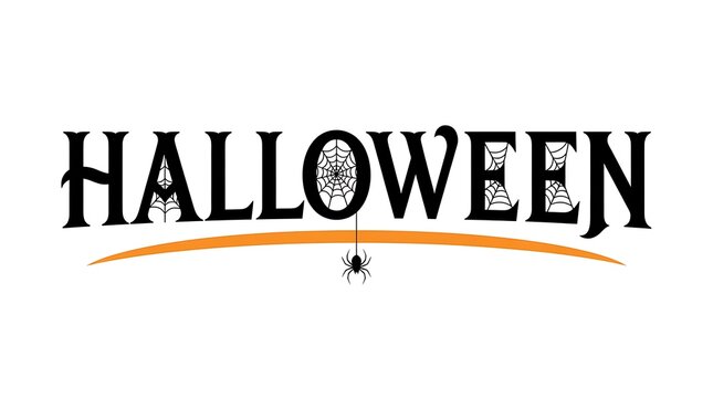 Halloween typography with spooky design elements and a dark festive aesthetic