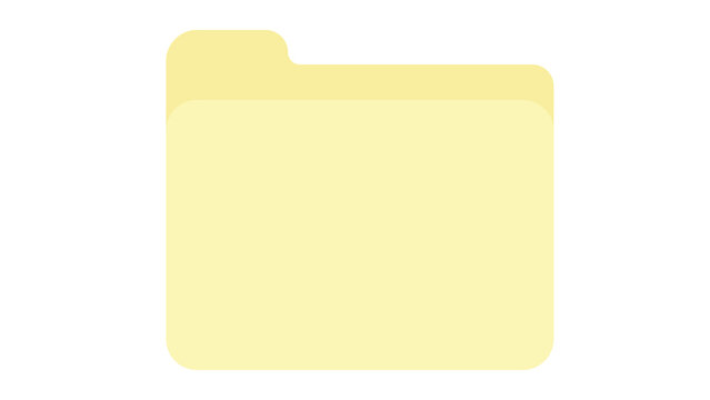Single flat vector file folder in light yellow color with document folder office supplies flat design vector icon data storage white background stationery folder symbol paperwork