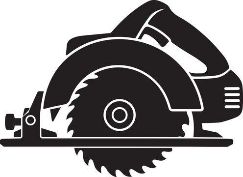 circular saw tool silhouette design vector illustration