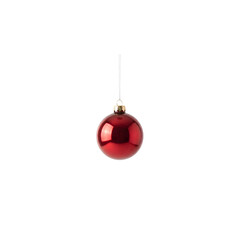 Naklejka premium Shiny red Christmas ornament bauble on transparent background