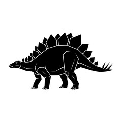 Stegosaurus dinosaur silhouette isolated on white background for design projects © ZestVector