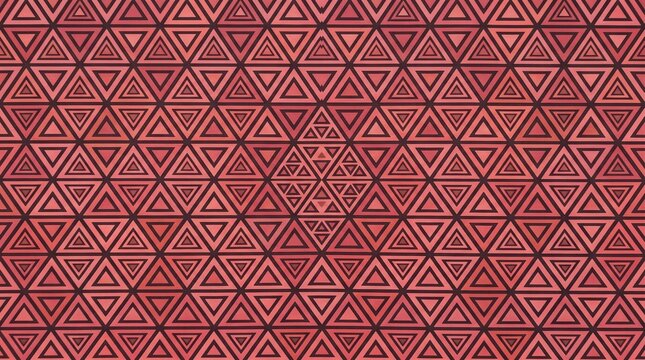 Symmetrical red triangles forming layered geometric tessellation pattern