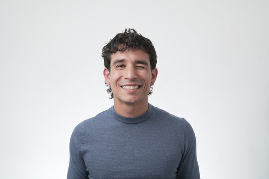 Actor jaime lorente winking portrait smiling at camera
