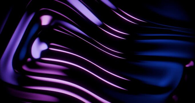 Abstract Flowing Purple and Blue Liquid Lines Motion - Looping Animation