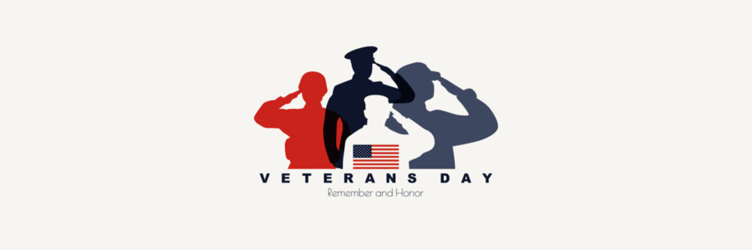 Veterans Day banner. Modern design.